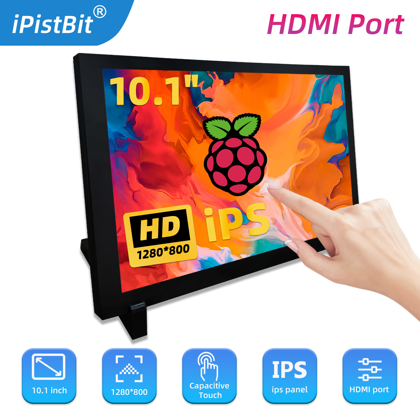Raspberry Pi 10.1 Inch Capacitive Touch Screen Ips - 10,1 дюймовый емкостный сенсорный HDMI портативный