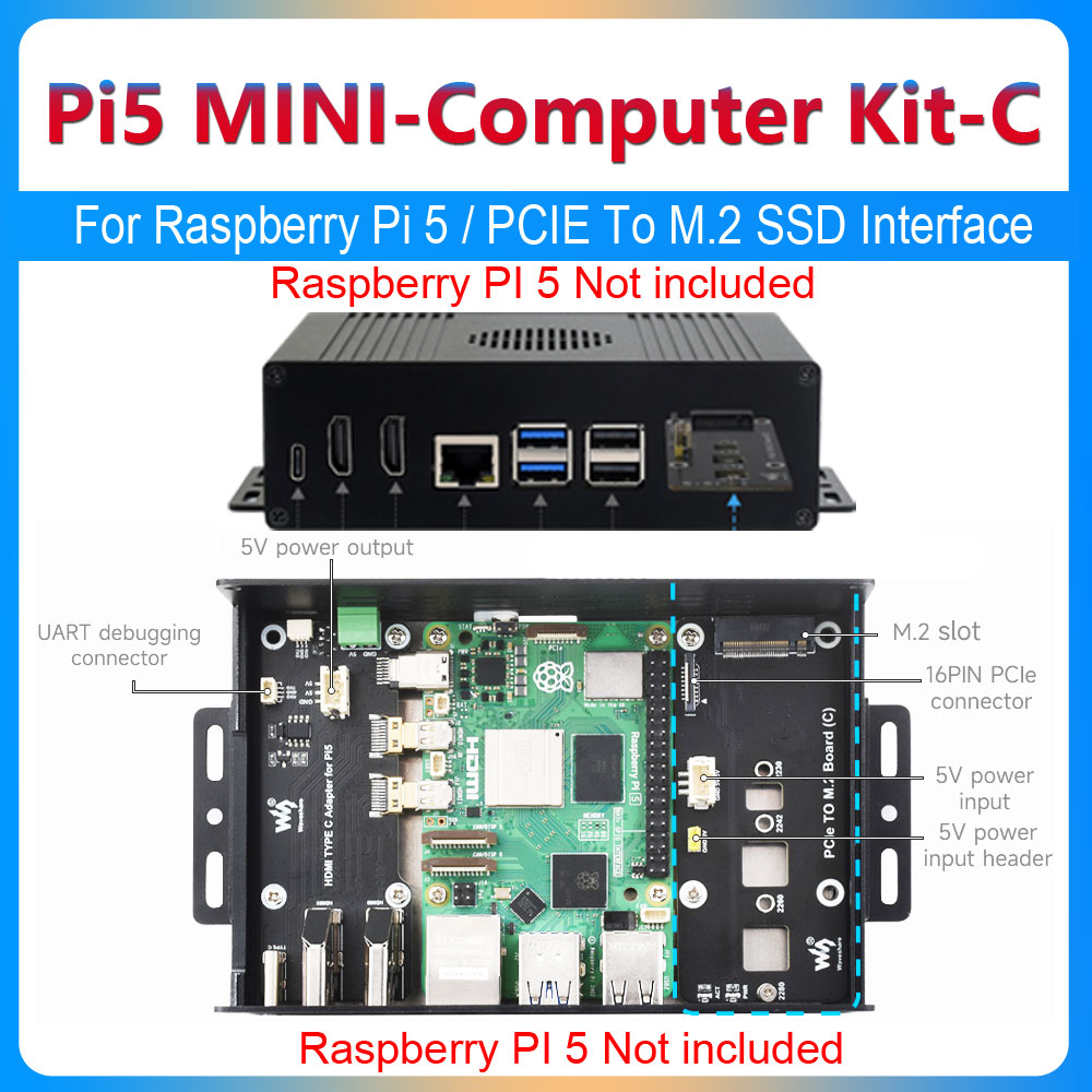 Raspberry Pi 5 Box Case Kit-C  – обзор и цена Argon One V3 M.2 Nvme Case